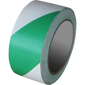 Výstražná páska Označovací páska dvoubarevná, zeleno-bílá (5 cm x 33 m)