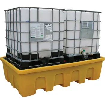 jímka Záchytná stohovatelná plastová jímka s roštem pod 2 IBC kontejnery