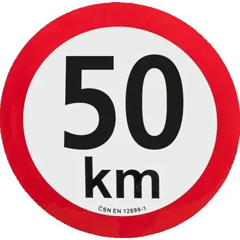 Označení max. rychlosti 50 km/h, reflexní fólie I. třídy Ø 20 cm