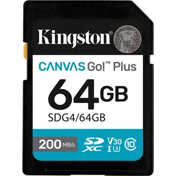 Ukládání dat Paměťová karta Kingston Canvas Go! Plus SDXC 64GB U3 UHS-I (200R/160W)