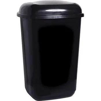 Skladový kontejner Plastový odpadkový koš QUATRO se stříbrným víkem, 12 litrů