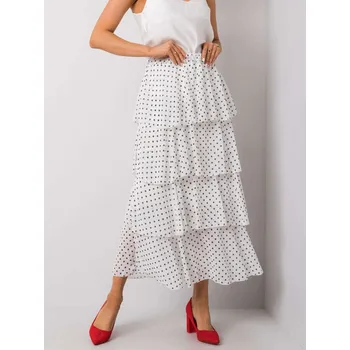Dámská sukně Bílá maxi sukně s puntíky TW-SD-