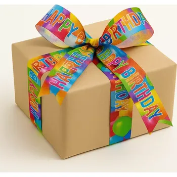 Stuha Stuha narozeninová BIRTHDAY BALOONS taftová 40mm x 2m (15,-Kč/m) (Stuha taftová, narozeninová, fotopotisk, s vlascem v obou okrajíc)