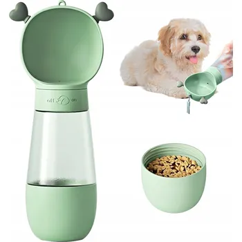 Miska pro psa TURISTICKÁ LAHEV NA KRMIVO A VODU PRO PSA A KOČKU CESTOVNÍ PÍTKO zelená