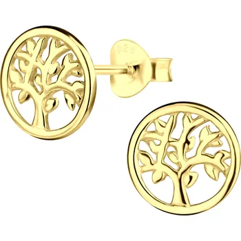 Náušnice Pozlacené náušnice TREE OF LIFE Ag 925/1000