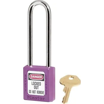 Visací zámek Bezpečnostní visací zámek - systém stejných uzávěrů, prodloužený oblouk - fialový