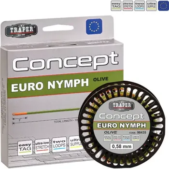 Muškařská šňůra nymfovací Traper Concept Euro Nymph Olive/Orange