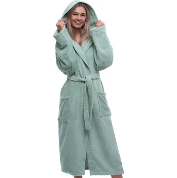 Dámský župan Zelený těhotenský župan do porodnice froté 1ZF3086 zelená l