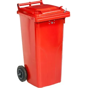Skladový kontejner Sběrná nádoba se zámkem červená - 120 l