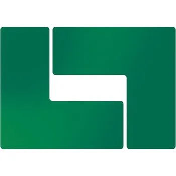 Značení Podlahové značení - Rohová značka "L" 101,6 x 254 mm, 20 ks v balení, zelená