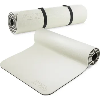 podložka na cvičení 4FIZJO Podložka na jógu TPE 1 cm 180cm ČERNÁ|ŠEDÁ