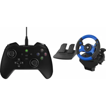 Herní ovladač Genesis Chránič MANGAN 300 černý (NJG-2103) + Volant Seaborg 350