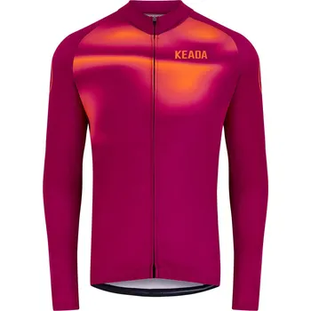 KEADA SPORTS Pánský cyklistický dres s dlouhým rukávem S ČERVENÁ