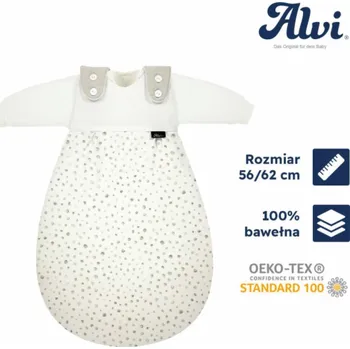 Spacák Alvi ALVI Baby-Mäxchen, 3dílný spací pytel Jersey Aqua Dot 56/62