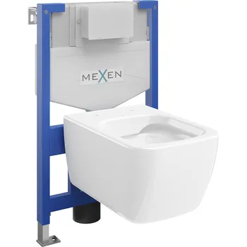 Klozet Mexen sada podomítková WC rám Fenix XS-F s WC miskou Stella, bílý lesk - 6803368XX00 Podomítkové WC sady
