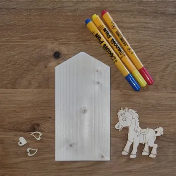 kreativní sada Dřevěný domeček a koníček - polotovar k dotvoření