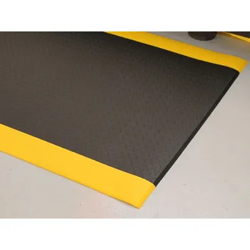 Rohožka Protiúnavová rohož Klaudie 90 x 300 cm - černá, žluté lemovací hrany