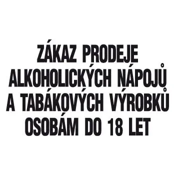 Zákaz prodeje alkoholických napojů a tabákových výrobků osobám do 18 let, Fólie 50 x 30 cm
