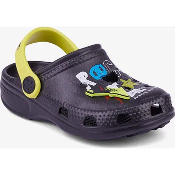 Chlapecké pantofle COQUI BIG FROG PRINTED Black/Citrus Rock Star + Amulet 34/35