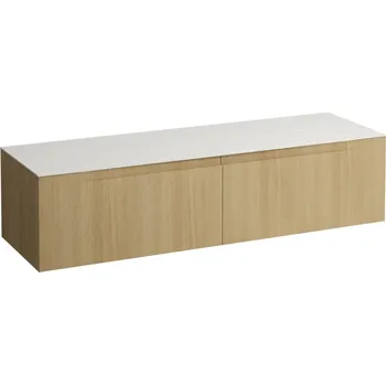 Nábytek LAUFEN ARUN - zásuvkový element 1600, se 2 zásuvkami, bez výřezu, s vrchní deskou Ardesia Bianca, H4141401512501