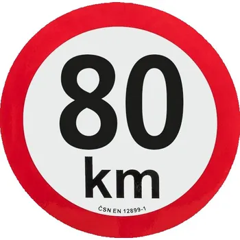 Označení max. rychlosti 80 km/h, reflexní fólie I. třídy Ø 20 cm