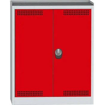 Skříňka na nářadí Skříň na chemikálie, plné dveře, 118 x 95 x 50 cm, červená RAL 3000