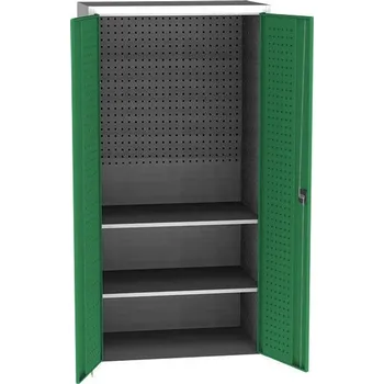 Skříňka na nářadí Univerzální dílenská skříň, 2 police, 1950 x 950 x 600 mm, ZELENÁ