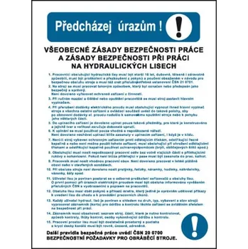 Zásady bezpečnosti práce na hydraulických lisech, Plast A3