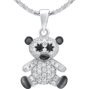 Šperk Stříbrný medvídek s čirými zirkony