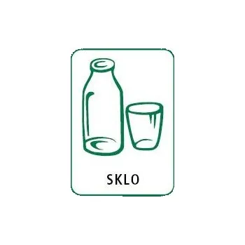 Nálepka na separovaný odpad s nápisem SKLO, Fólie 12 x 16 cm