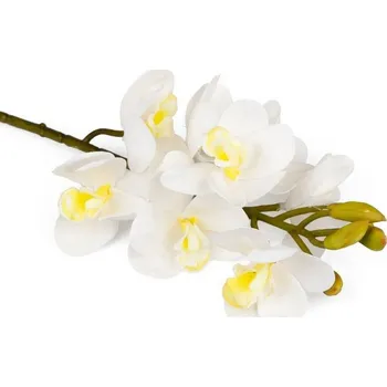 umělá květina Orchidej 8 květů, 62 cm, bílá
