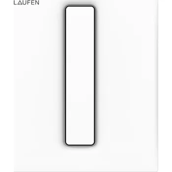 Splachovací tlačítko LAUFEN INEO - urinálové splachovací tlačítko AU101, deska bílý plast, obdélníkové tlačítko, chrom, H9091010000001, standardní provedení