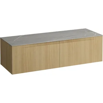 Koupelnový nábytek LAUFEN ARUN - zásuvkový element 1400, s jednou zásuvkou, bez výřezu, s vrchní deskou Piasentina Grigio, H4161301512501