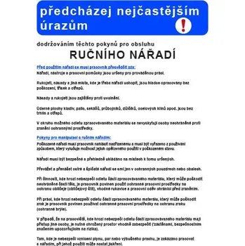 Pravidla bezpečné práce pro ruční nářadí, Fólie A3