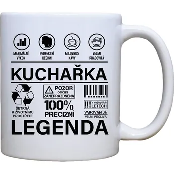 Keramický hrnek s potiskem Kuchařka legenda Objem a motiv: 400 ml červený uvnitř