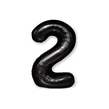Balónek Fóliový balónek číslice "2" černý (100 cm)