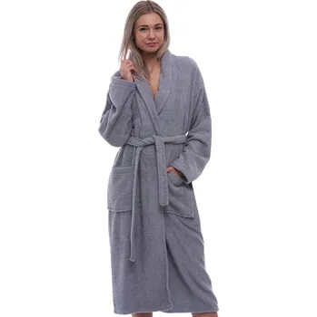 Dámský župan Dámský župan froté s límcem 1ZF3071 šedá xxl