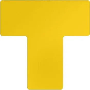 Podlahové značení - Dělící značka "T" 101,6 x 254 mm, 20 ks v balení, žlutá