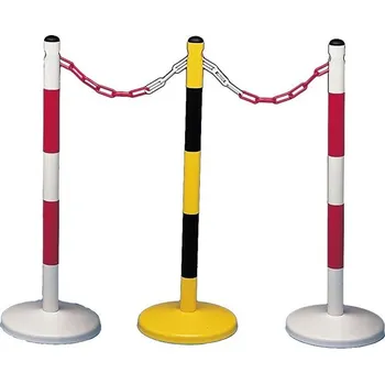 parkovací zábrana Vymezovací sloupek kovový červeno-bílý (∅ 5/31 cm – v 90 cm)