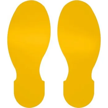 Značení Podlahové značení - Stopy 254 x 89 mm, 5 ks levá + 5 ks pravá v balení, žluté