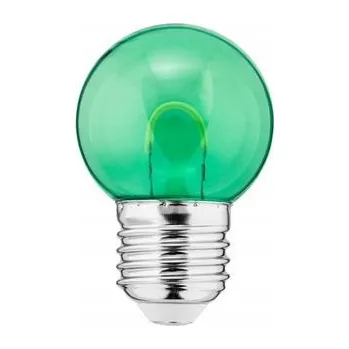 Žárovka LED barevná žárovka E27 1W G45 240V 20Lm PC zelená čirá FILAMENT U THORGEON