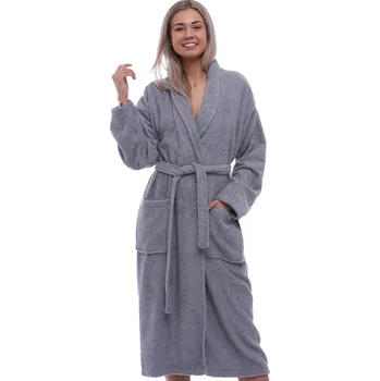 Dámský župan Těhotenský župan do porodnice froté 1ZF3071 šedá xxl