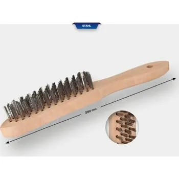 Autodílna Brilliant Tools BT706002 Ruční drátěný kartáč, ocel, 4řadý, 290 mm