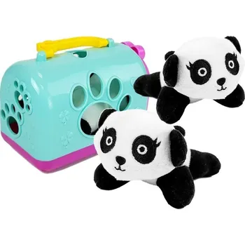 plyšák LEAN Toys Malá panda s maskotem transportéru
