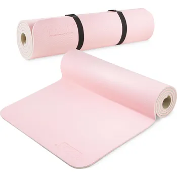 podložka na cvičení 4FIZJO Protiskluzová podložka na cvičení 4FIZJO 0,6 cm 180cm RŮŽOVÁ|ŠEDÁ