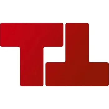 Značení Podlahové značení - Dělící značka "T" 76,2 x 203,2 mm, 20 ks v balení, červená