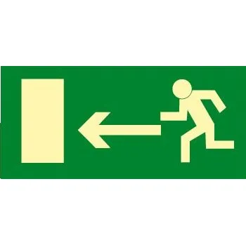 Únikový východ vlevo, plast 21,0 x 10,5 cm