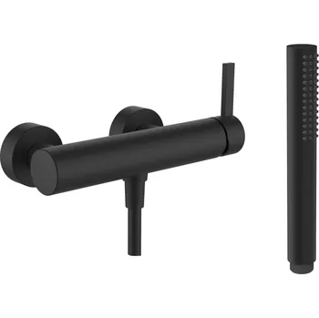 Vodovodní baterie Kartell LAUFEN - sprchová nástěnná páková baterie, průtok 9,5 l/min - měřeno u ruční sprchy, včetně syntetické sprchové hadice 1800 mm a ruční sprchy Twinstick, PVD titan černý mat, H3313370811411