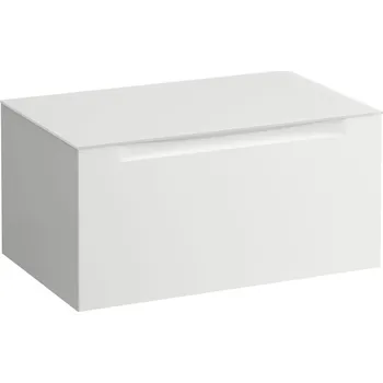 Koupelnový nábytek LAUFEN ARUN - zásuvkový element 800, s jednou zásuvkou, bez výřezu, se skleněnou vrchní deskou, H4181001519991