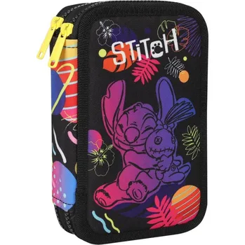 Penál Lilo and Stitch Penál 2 zipy Jumper Lilo a Stitch black - vybavený